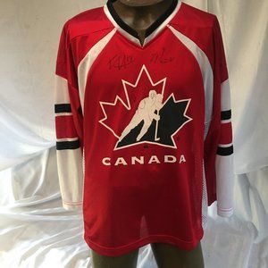 Hockey Team Canada Jersey Autograph Small Force Red White Long Graphics Adult